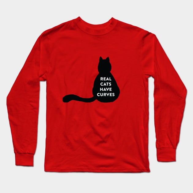 Real Cats Have Curves Long Sleeve T-Shirt by WhyStillSingle